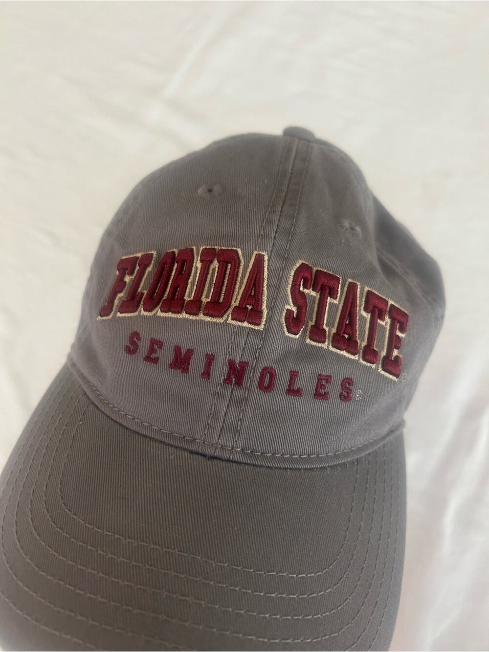 Legacy Florida State Seminoles Gray Adjustable Dad Hat FSU Embroidered NCAA